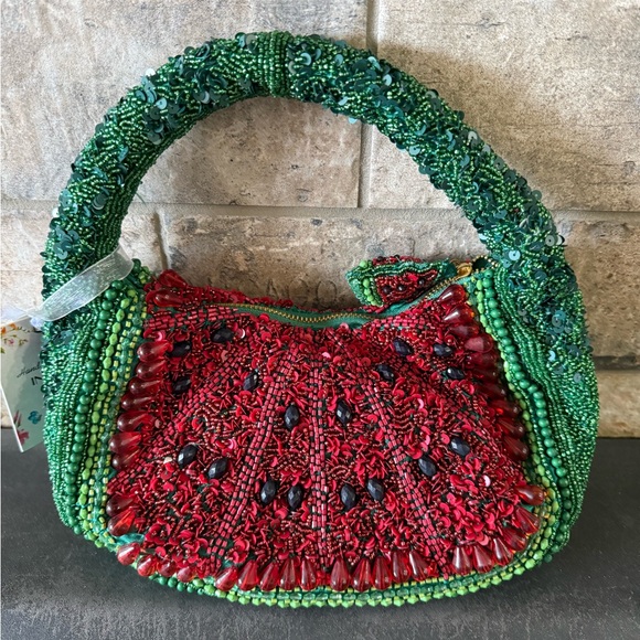 Vibrant Beaded Watermelon Shoulder Bag - Picture 2 of 5